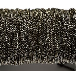 Řetízek 2,5x1,6 mm, plochý, broušený , 1 m, černý