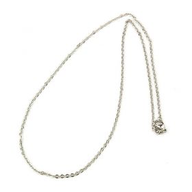 Řetízek s karabinkou z chirurgické oceli 45 cm, šířka 2 mm, platinový