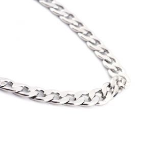 Řetízek s karabinkou z chirurgické oceli 60 cm / 3 mm, platinový