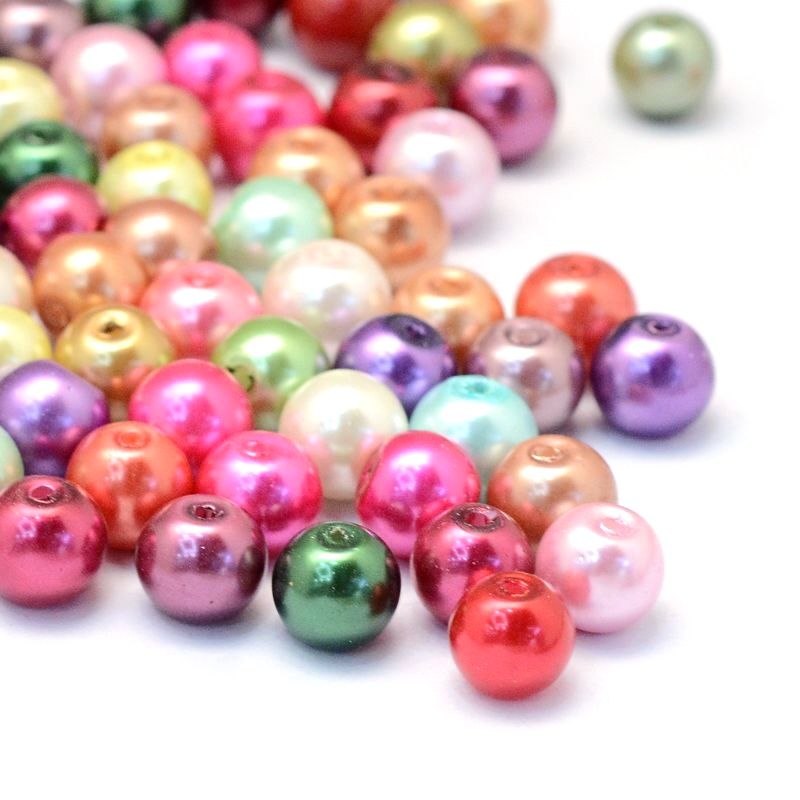Skleněné perle 8 mm, 50 ks, mix barev