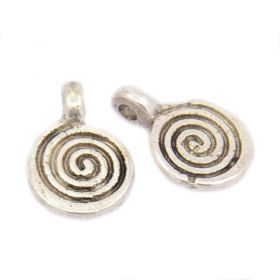 Přívěsek spirála 12x8 mm, 20 ks, starostříbrný