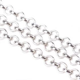 Řetízek kulatá očka 4 mm, 1m, platinová