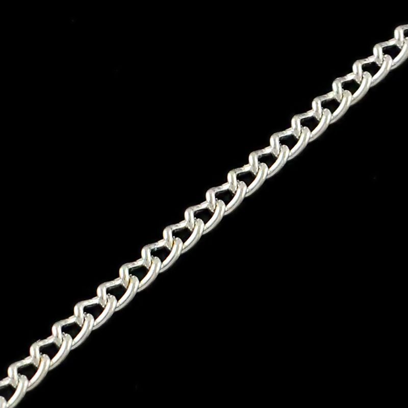 Řetízek s článkem 2,5x1,6 mm, 1 m, stříbrný