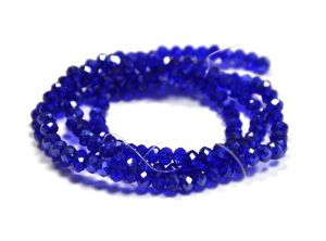 Slavík 4x3 mm, 148 ks, kobaltová s lustrovým pokovem