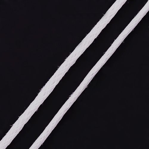 Voskovaná šňůra 1 mm, 0,7 mm, bílá