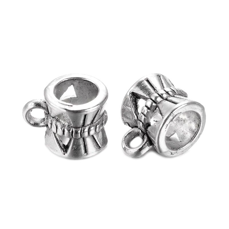 Závěs zdobený 10x7 mm, 20 ks, starostříbrný