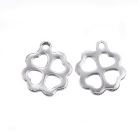 Přívěsek čtyřlístek z chirurgické oceli 12,5x10,5 mm