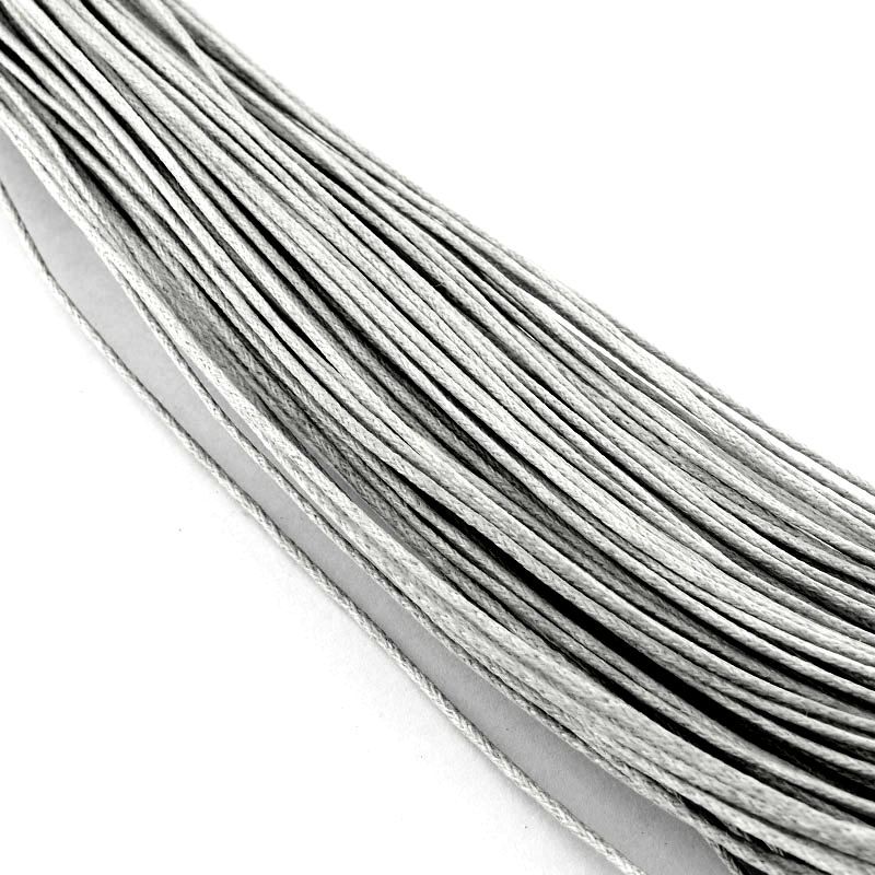 Voskovaná šňůra 1 mm, 1 m, světle šedá