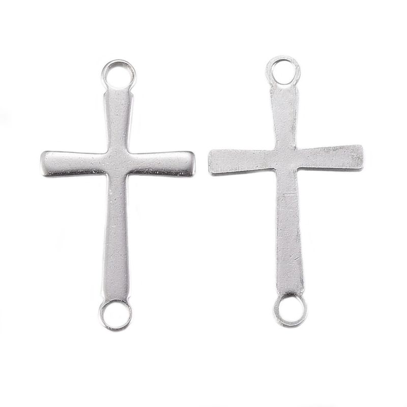 Spojovací díl z chirurgické oceli 304 křížek, 17x9,5x0,8 mm