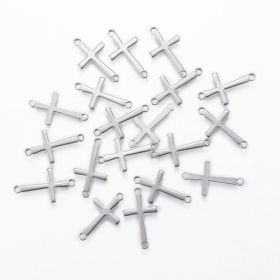Spojovací díl z chirurgické oceli 304 křížek, 17x9,5x0,8 mm