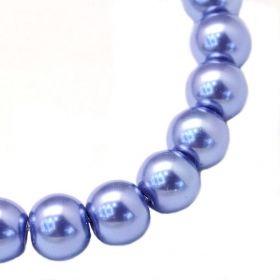Voskované perle 4 mm, 210 ks, fialovomodrá