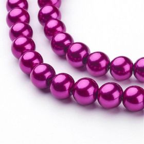 Voskované perle 4 mm, 210 ks, fuchsiová