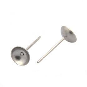 Puzeta z chirurgické oceli s lůžkem pro korálek 10 mm, 2 ks