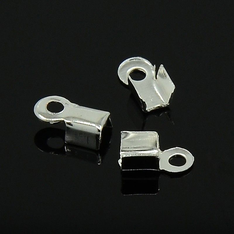 Koncovka na kůži 9x3x4 mm 100 ks, stříbrná