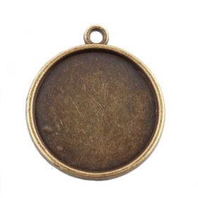 Přívěsek s očkem 23 mm s lůžkem 20 mm, starozlatá