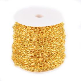 Řetízek s rovnými oky 7 mm, 1m, zlatá