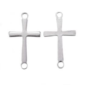 Spojovací díl z chirurgické oceli 304 křížek, 17x9,5x0,8 mm, 10 ks